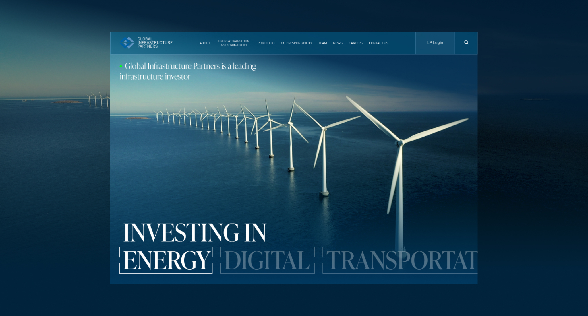 Global Infrastructure Partners website designed and built by Radstone Group