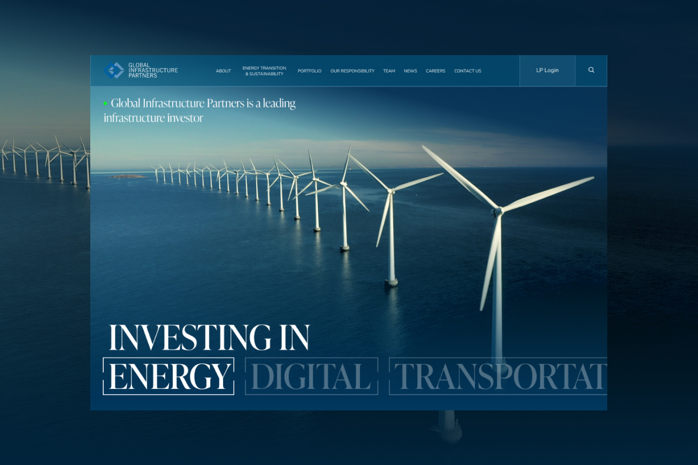 Global Infrastructure Partners website designed and built by Radstone Group